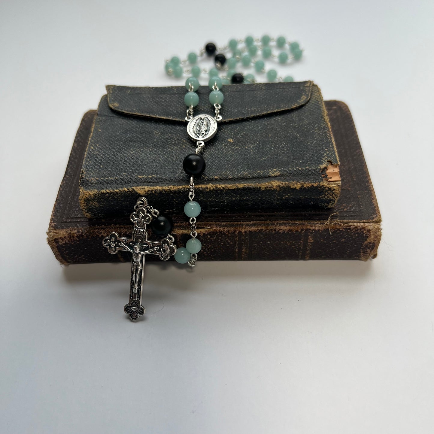 Our Lady of Guadalupe Rosary | Amazonite & Ebony Wood