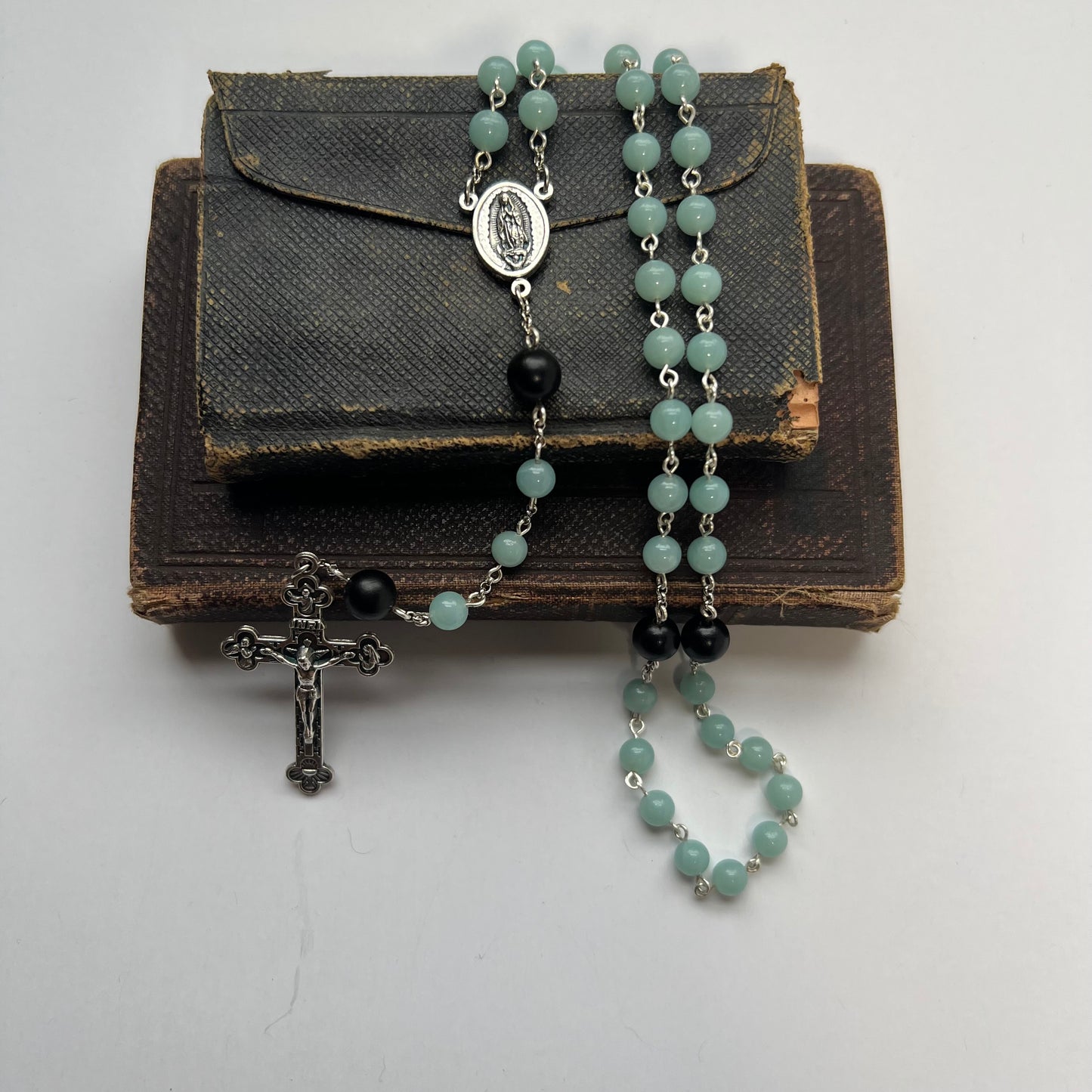 Our Lady of Guadalupe Rosary | Amazonite & Ebony Wood