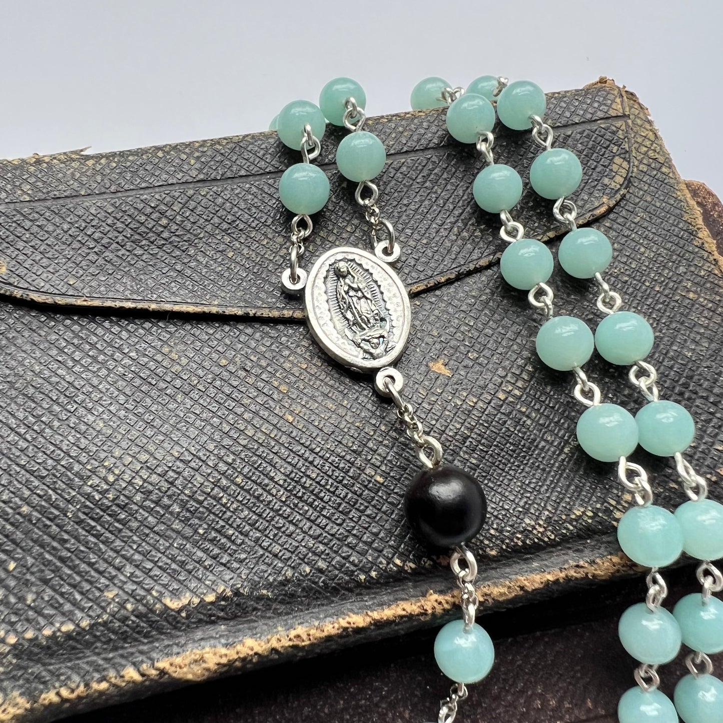 Our Lady of Guadalupe Rosary | Amazonite & Ebony Wood