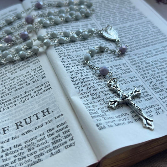 Rosary | Fleur | Czech Fire Polished | Heart of Mary