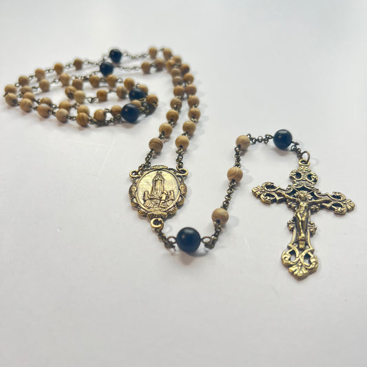 Our Lady of Fatima Rosary | Mars Jasper & Ebony Wood Beads