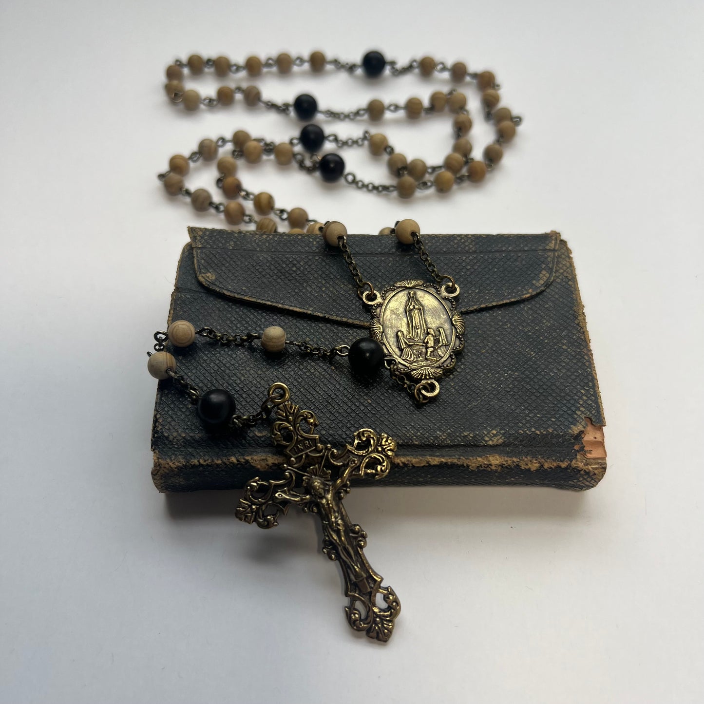 Our Lady of Fatima Rosary | Mars Jasper & Ebony Wood Beads