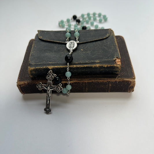 Our Lady of Guadalupe Rosary | Amazonite & Ebony Wood